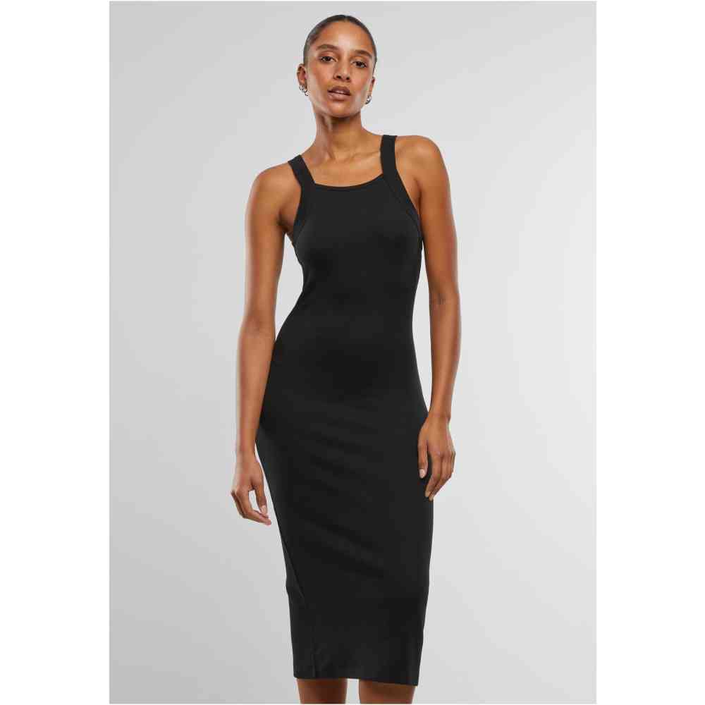 Urban Classics - Midi Rib Jersey Bodycon dress - Black